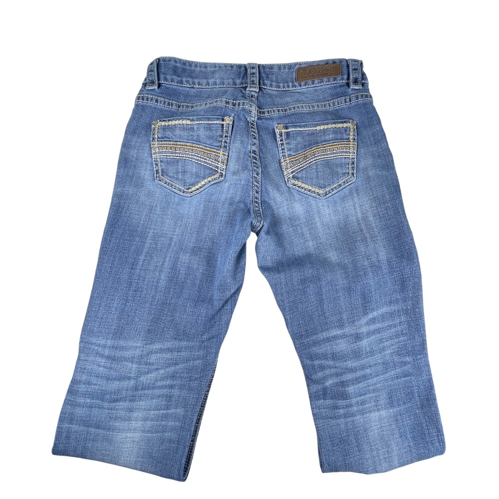 Rock & Roll Cowgirl Jeans Women 27/32 Blue Bootcut Flare Distressed W2-1383 - Picture 4 of 13